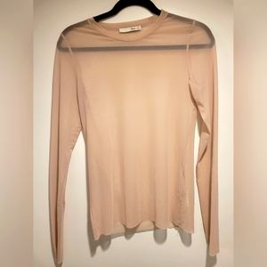Aritzia sheer pink tint top, size Medium